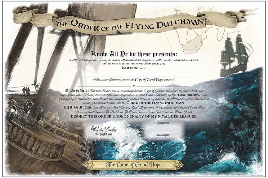 Traditional Cape of Good Hope Certificate - Blank - Bluewater Publishing