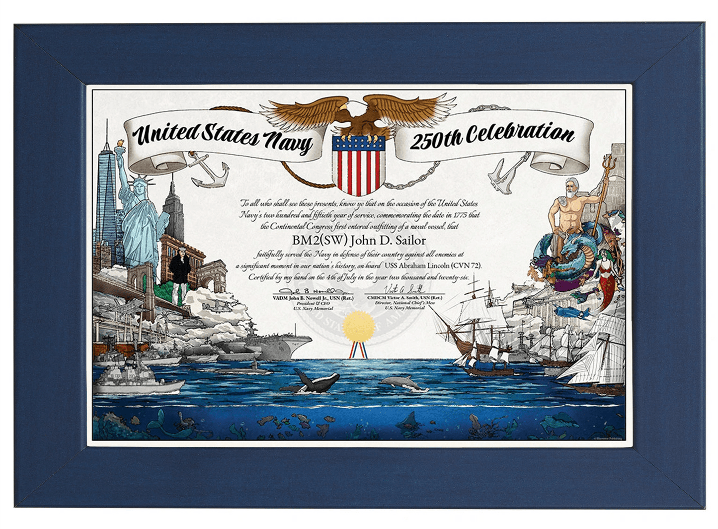 Certificate Frame - Navy Blue 1.25" - Bluewater Publishing