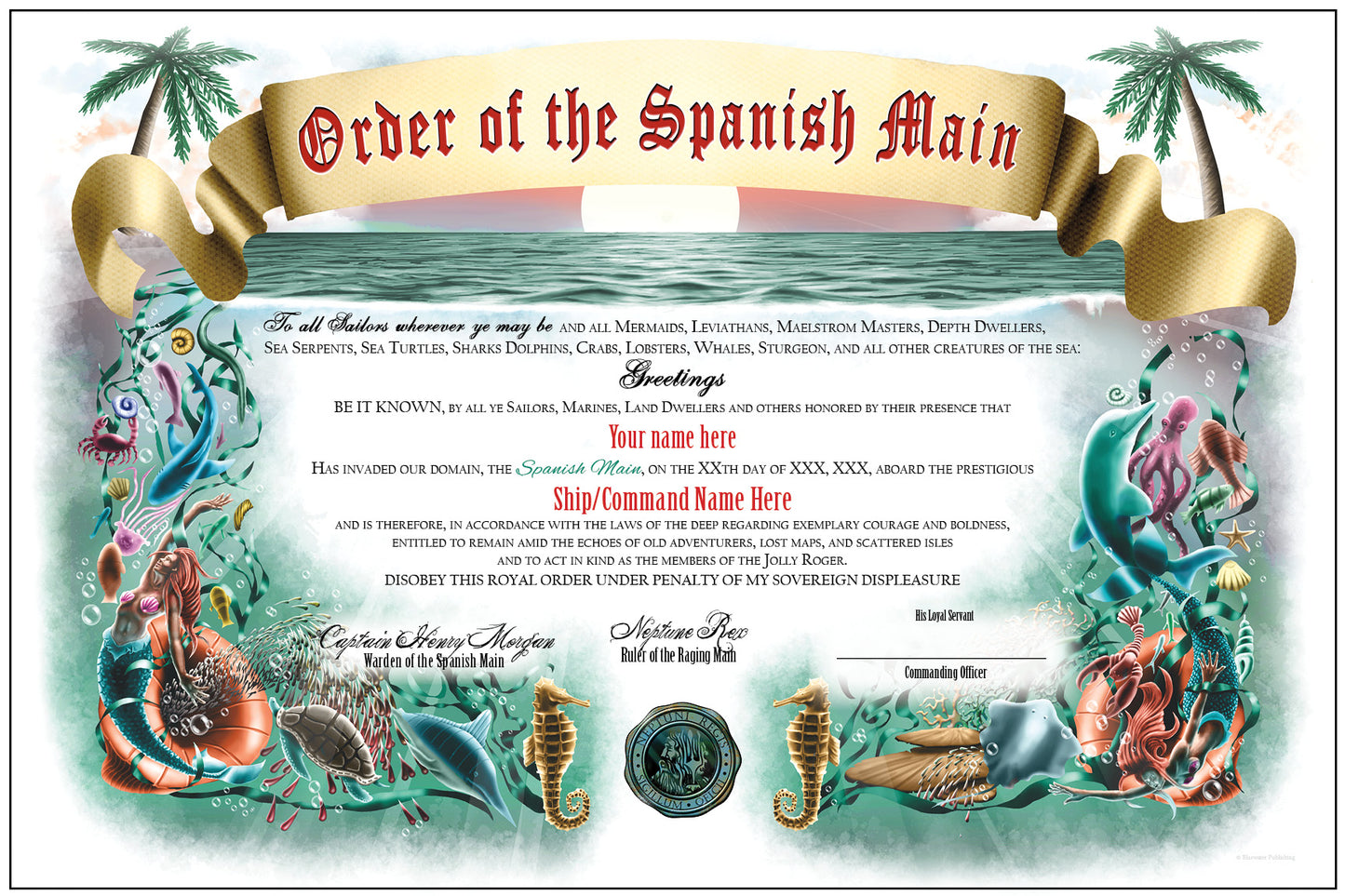 Spanish Main Certificate - Blank