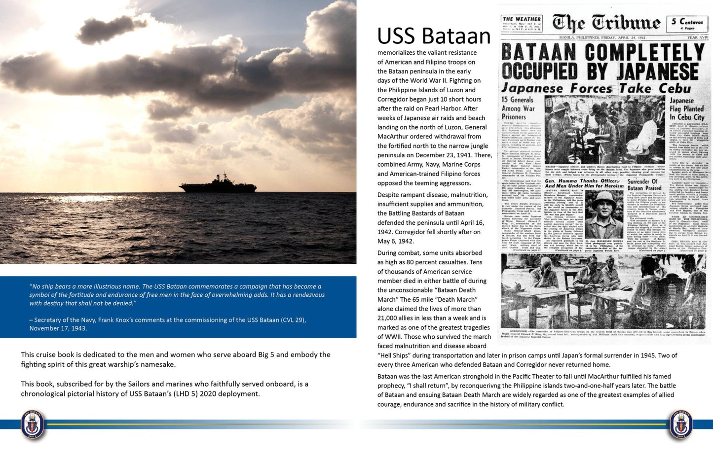 USS Bataan (LHD 5) 2019 - 2020 Deployment Cruisebook - Bluewater Publishing