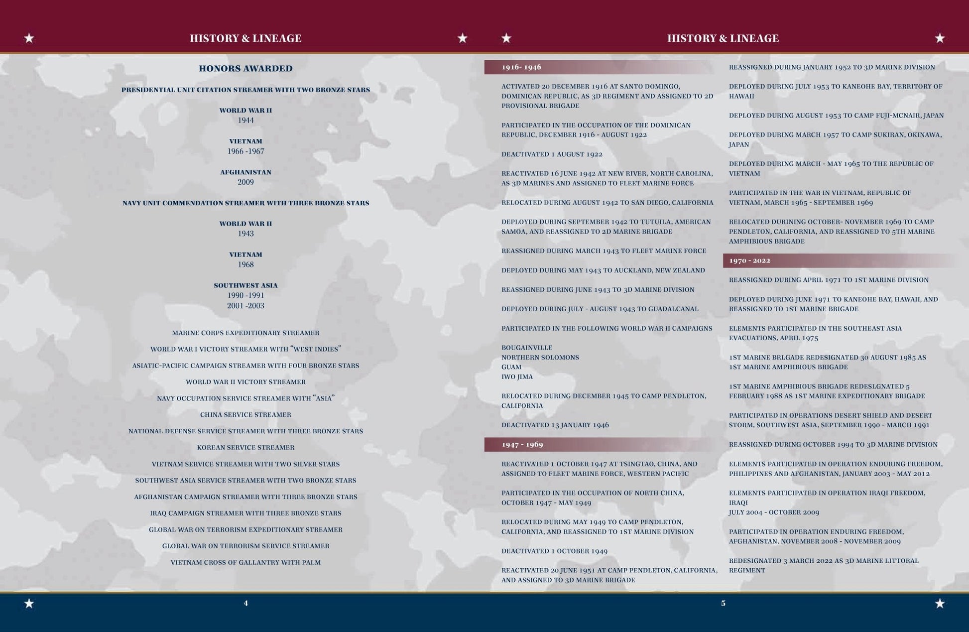 3d Marine Littoral Regiment Cruisebook April 2021 - September 2023 - Bluewater Publishing