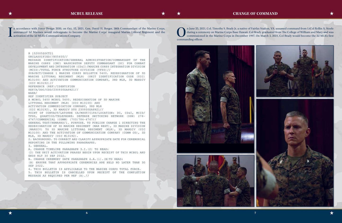 3d Marine Littoral Regiment Cruisebook April 2021 - September 2023 - Bluewater Publishing