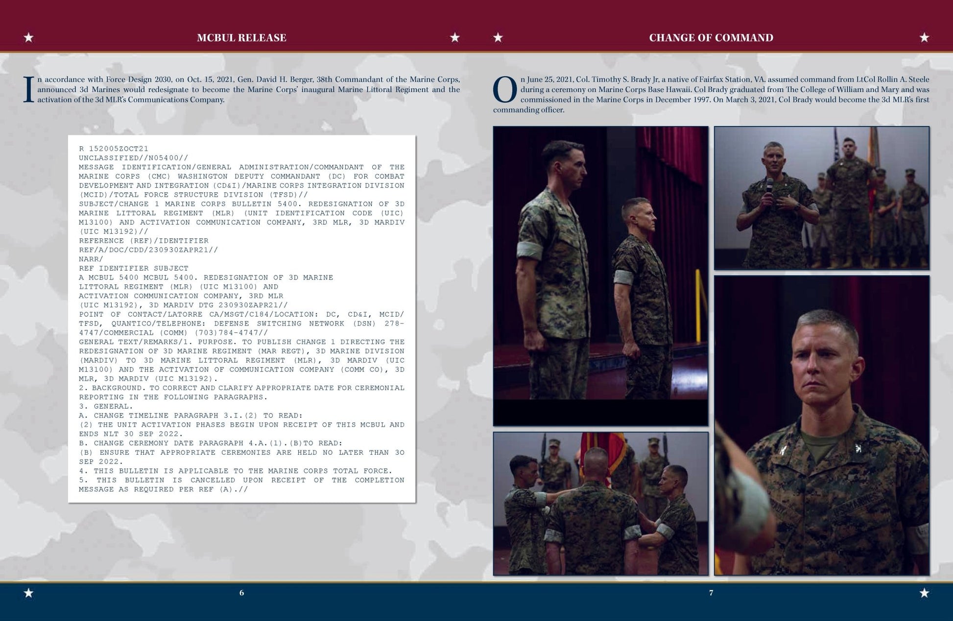 3d Marine Littoral Regiment Cruisebook April 2021 - September 2023 - Bluewater Publishing