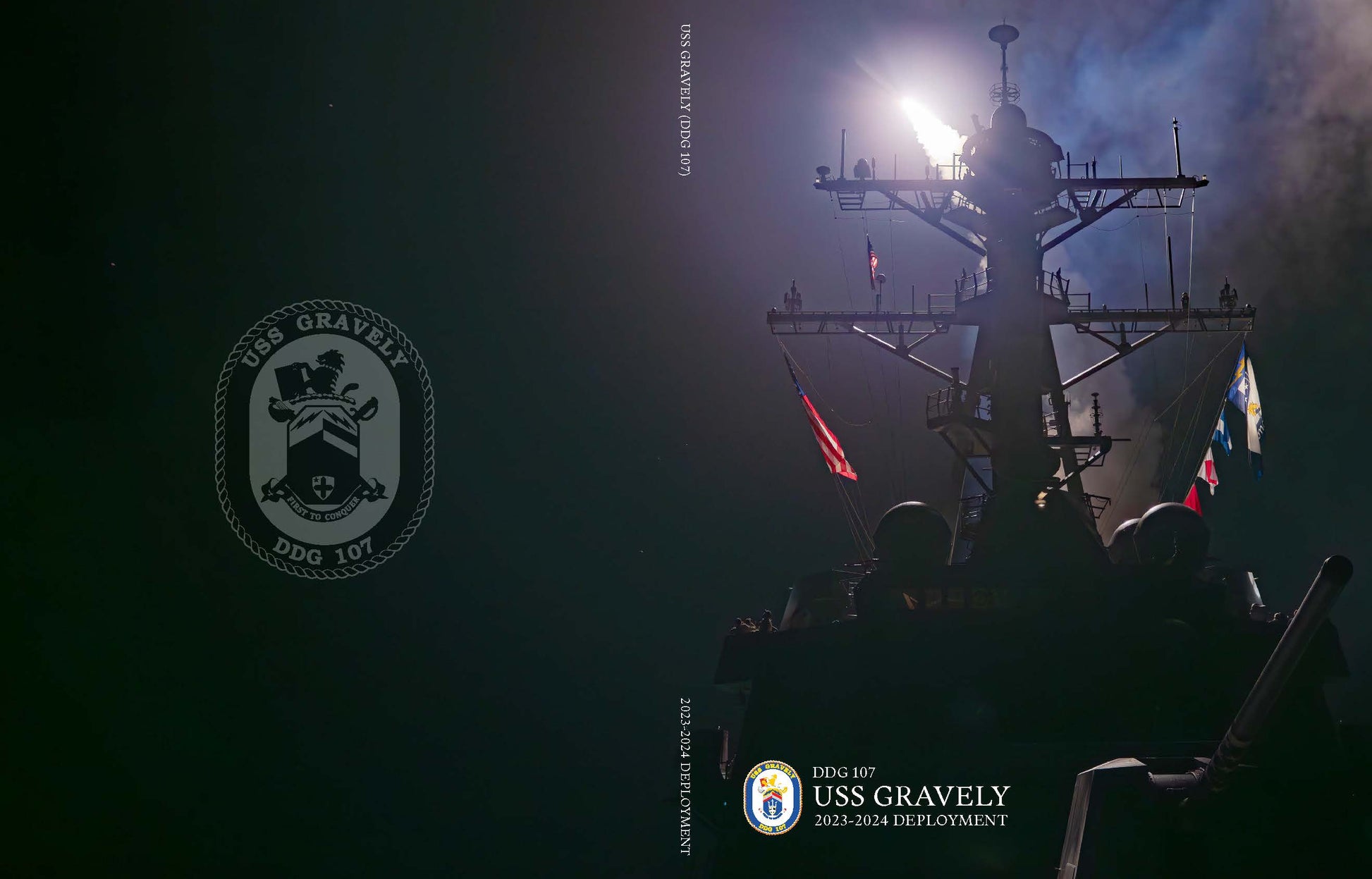 USS Gravely (DDG 107) 2023 - 2024 Deployment Cruisebook - Bluewater Publishing