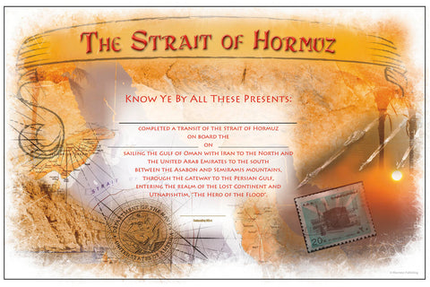 Traditional Strait of Hormuz Certificate - Blank