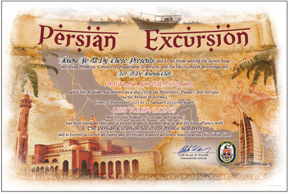 USS Tulsa (LCS 16) 2025-2026 Strait of Hormuz or Persian Excursion Achievement Certificate
