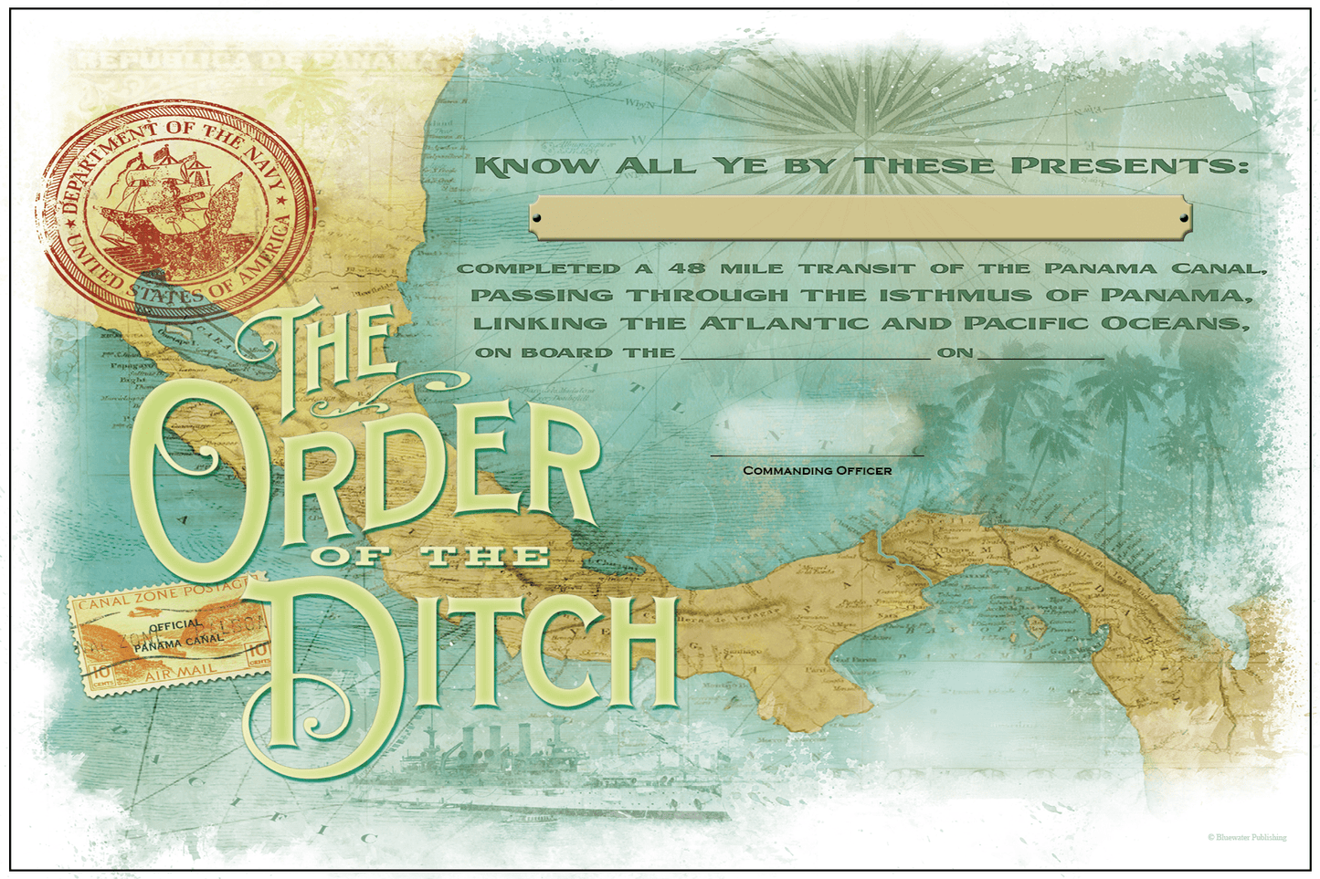 Order of the Ditch Certificate - Blank - Bluewater Publishing
