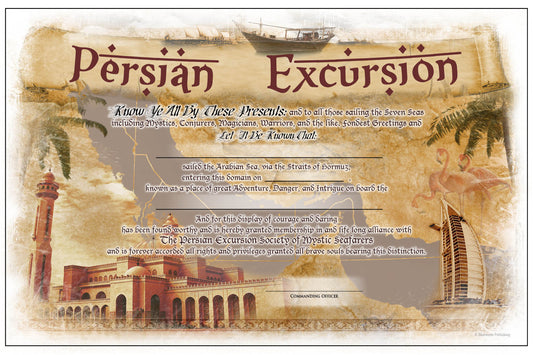 Traditional Persian Excursion Certificate - Blank - Bluewater Publishing