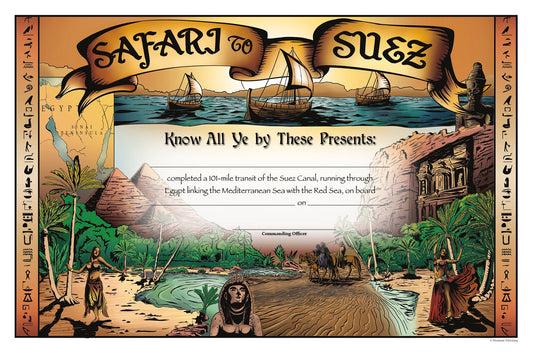 Traditional Safari to Suez Certificate - Blank - Bluewater Publishing