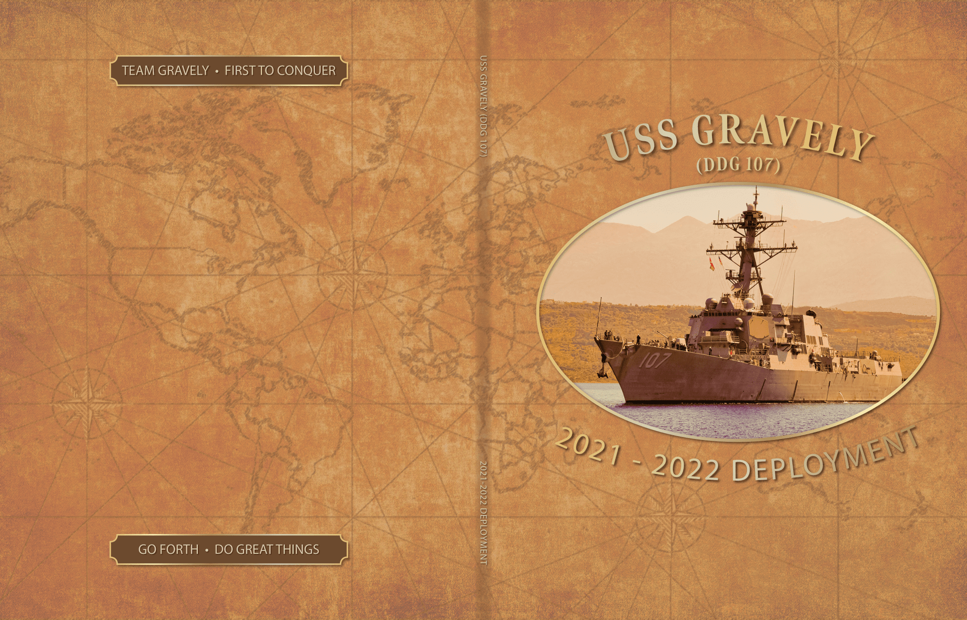 USS Gravely (DDG 107) 2021 - 2022 Deployment Cruisebook - Bluewater Publishing