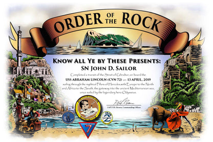 USS Abraham Lincoln 2019 - 20 Achievement Certificates - $12.00 Each - Bluewater Publishing