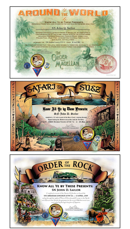 USS Abraham Lincoln 2019 - 20 Achievement Certificates - $12.00 Each - Bluewater Publishing