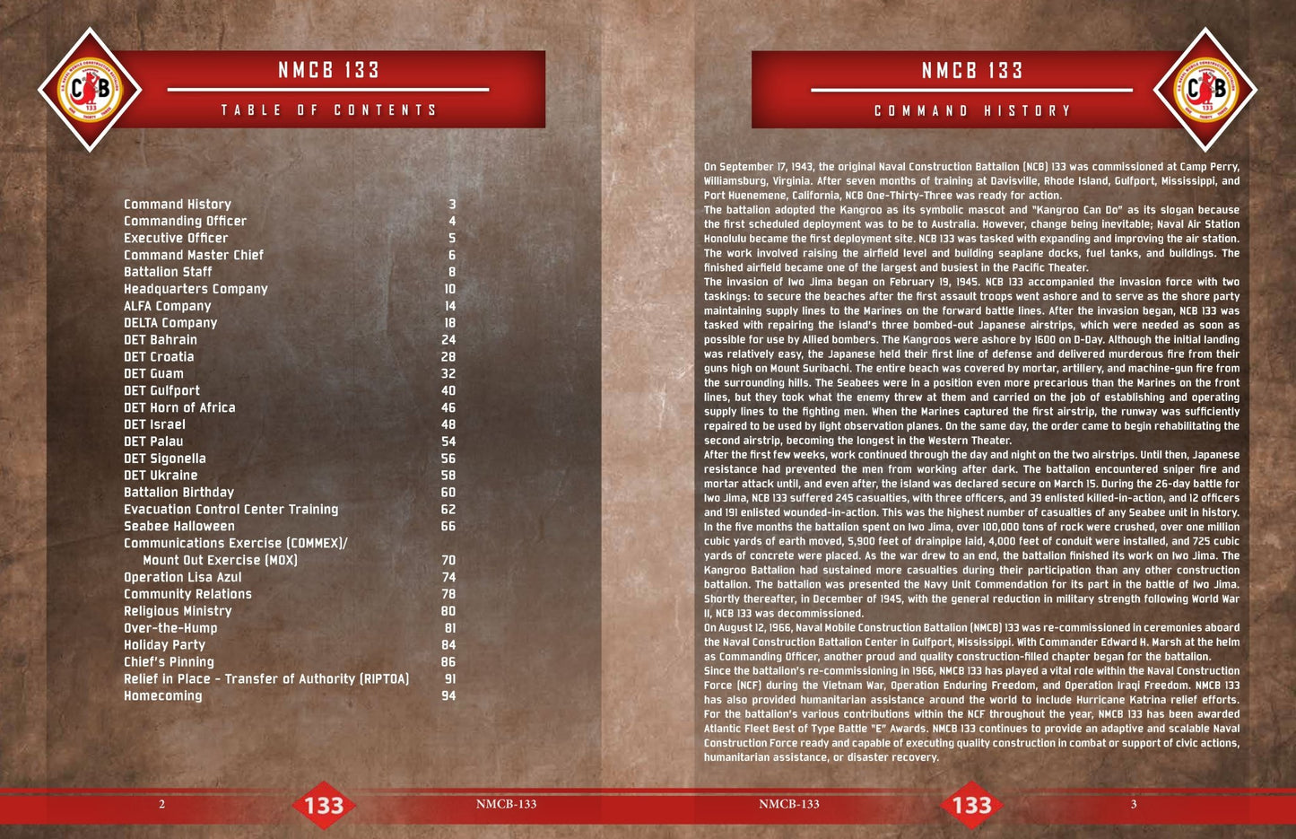 NMCB - 133 2020 - 2021 Deployment Cruisebook - Bluewater Publishing