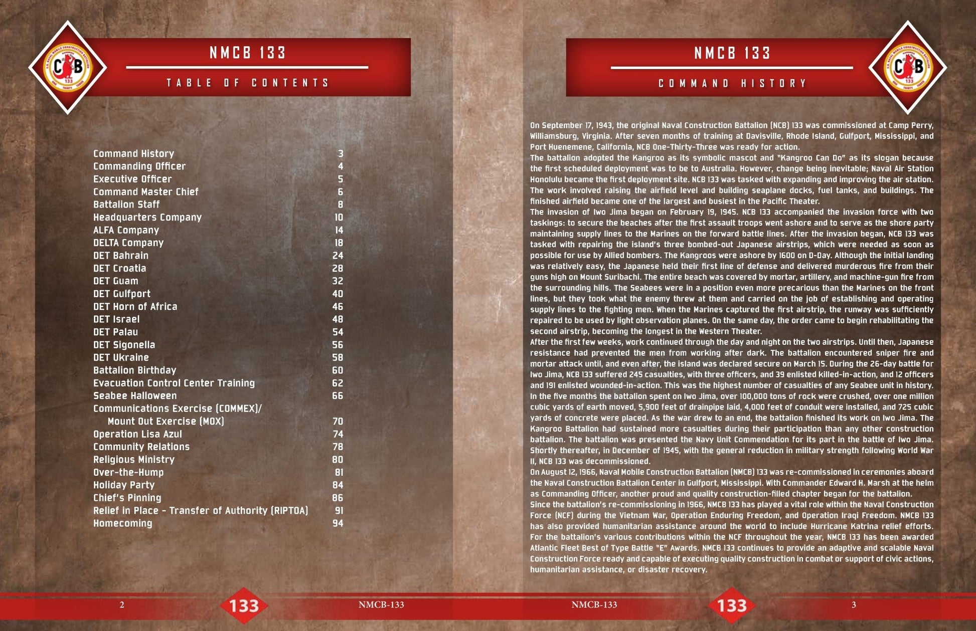 NMCB - 133 2020 - 2021 Deployment Cruisebook - Bluewater Publishing