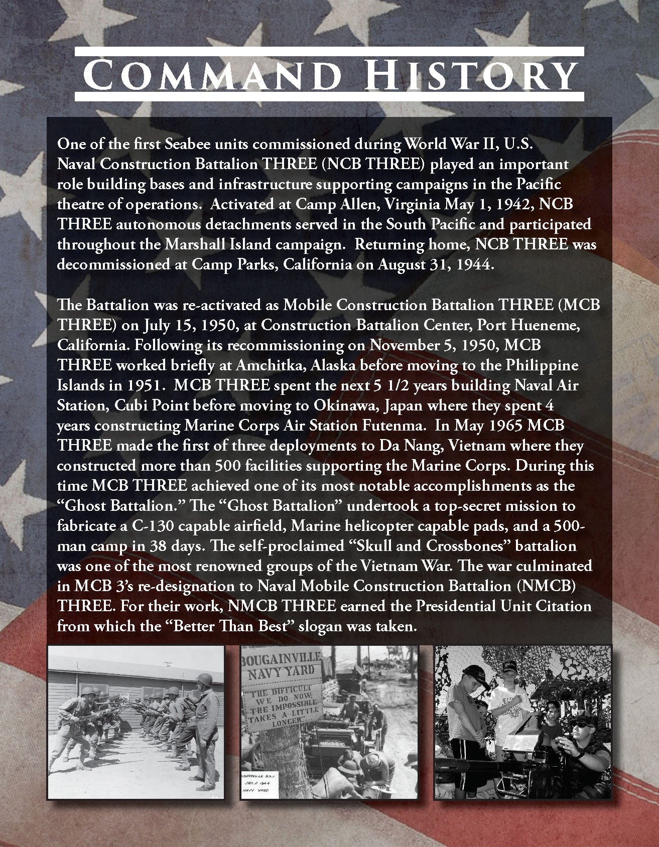 Naval Mobile Construction Battalion Three (NMCB 3) 2018 - 19 Deployment Cruisebook - Bluewater Publishing