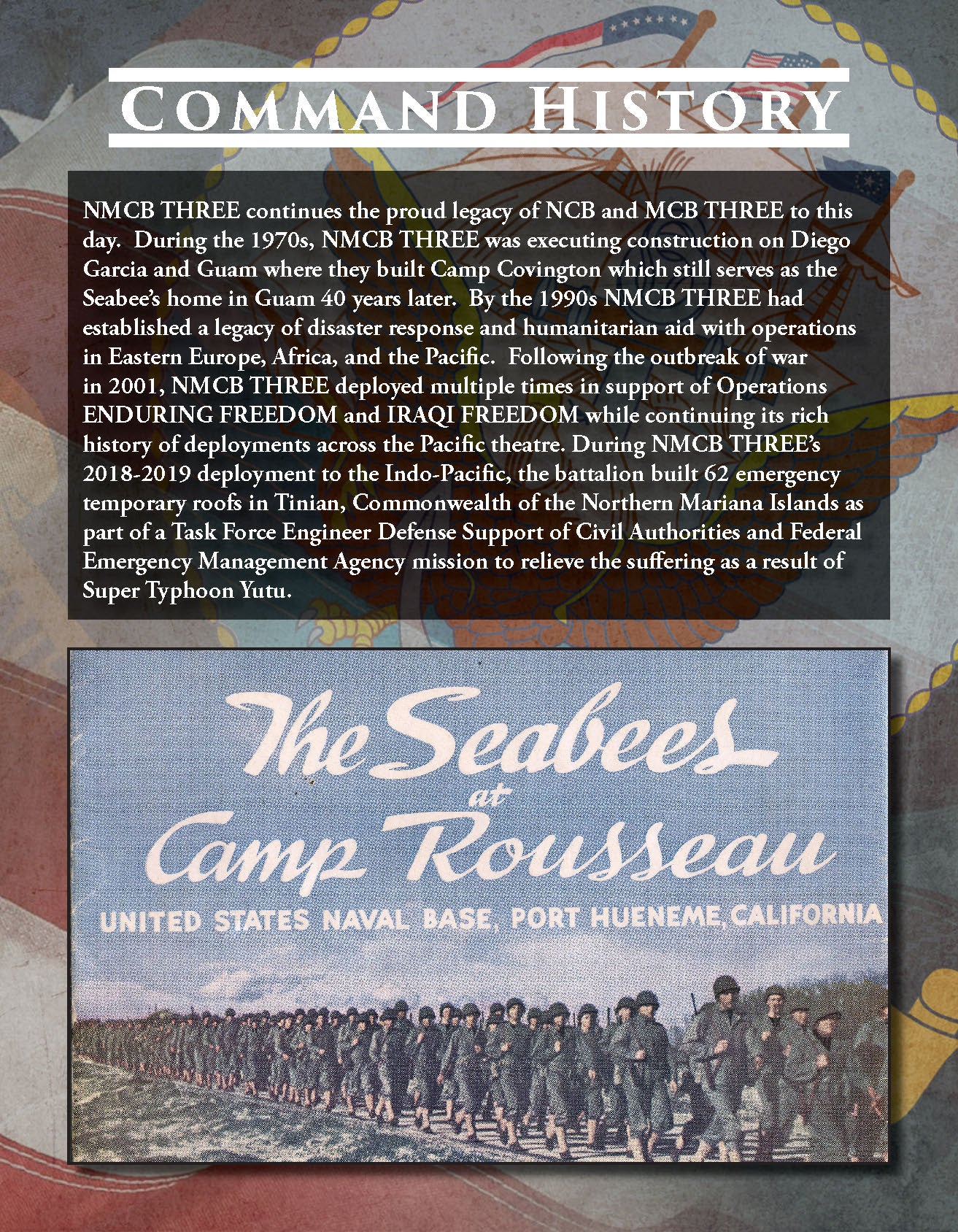 Naval Mobile Construction Battalion Three (NMCB 3) 2018 - 19 Deployment Cruisebook - Bluewater Publishing