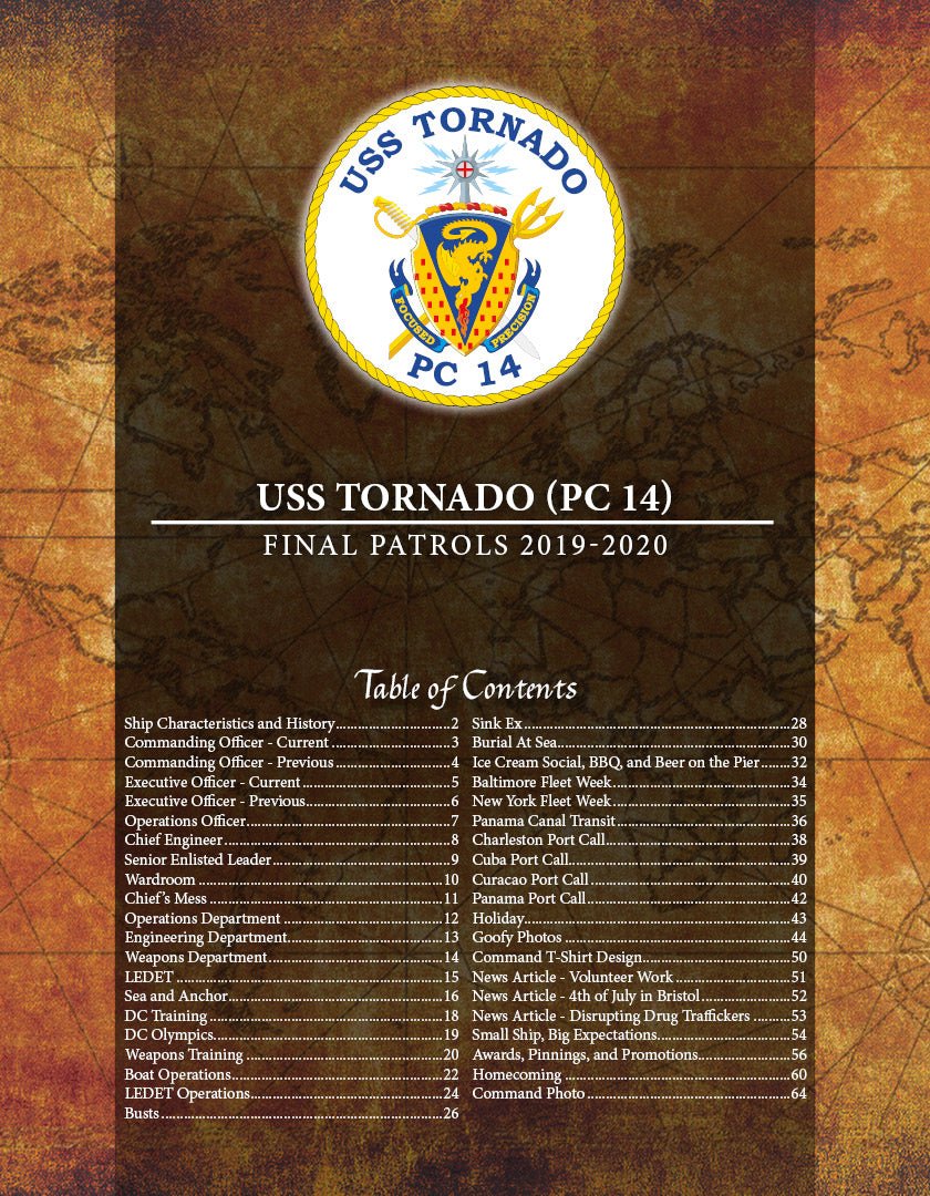 USS Tornado (PC - 14) Final Patrols Cruisebook 2019 - 2020 - Bluewater Publishing